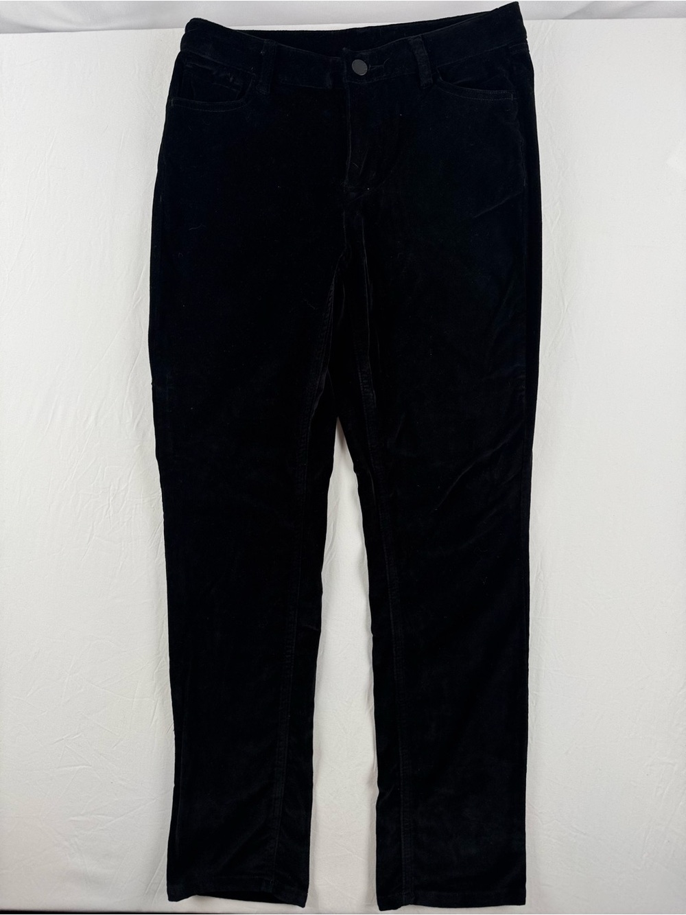 Belle by Kim Gravel Women's Straight Leg Faux Suede Black Pants